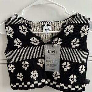 NWT TACH Clothing Loreza Knit Top - XS Black/White